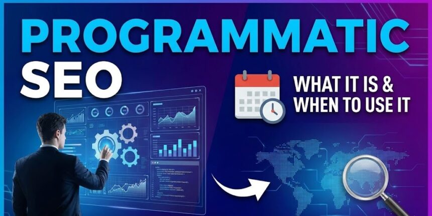 A flowchart illustrating a database spreadsheet automatically populating multiple search-engine-optimized landing page templates.