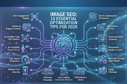 A digital marketer analyzing website speed and image compression metrics on a dual-monitor setup.
