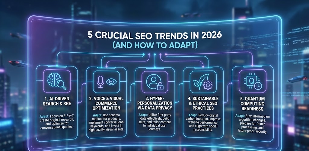 A digital marketing team analyzing an AI search visibility dashboard and Share of Voice metrics on a large screen.