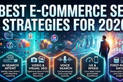 An analytics dashboard showing rising organic traffic and conversion rates for an e-commerce store in 2026.